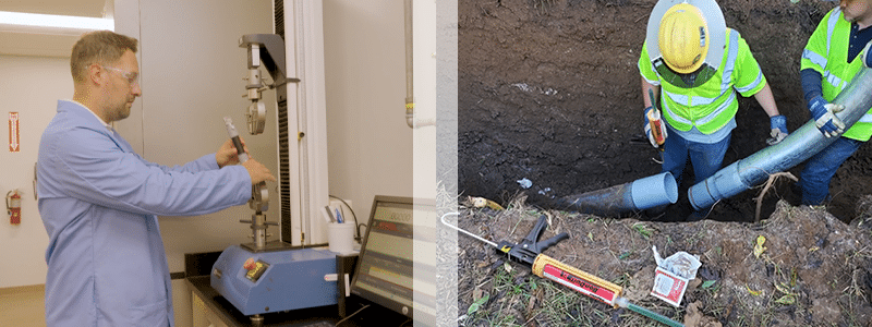 Rick-testing-Bonduit-strength-on-Instrom-and-field-image-in-trench-banner-image-800-x-300p-1